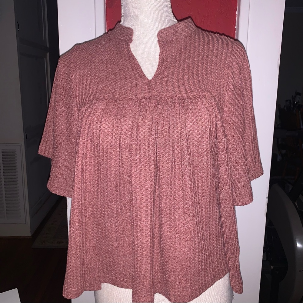 Womens Honey & Sparkle rust/pinkesh color top size small NWT